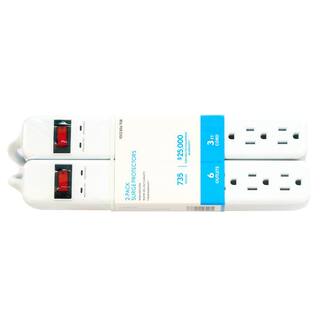 PRIVATE BRAND UNBRANDED 6-Outlet Surge Protector (2-Pack) LTS-06H-2