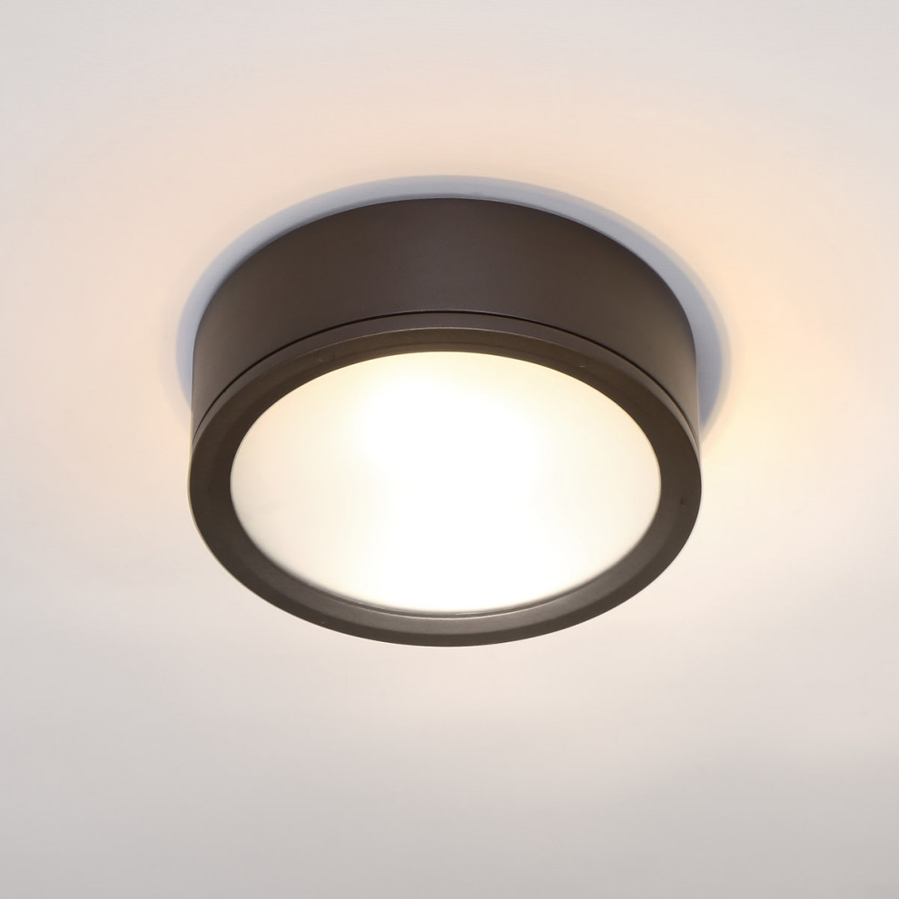 WAC Lighting FM W2612 Tube 12 quotW Indoor / Outdoor LED Flush Mount   Industrial   Outdoor Flush mount Ceiling Lighting   by Buildcom  Houzz