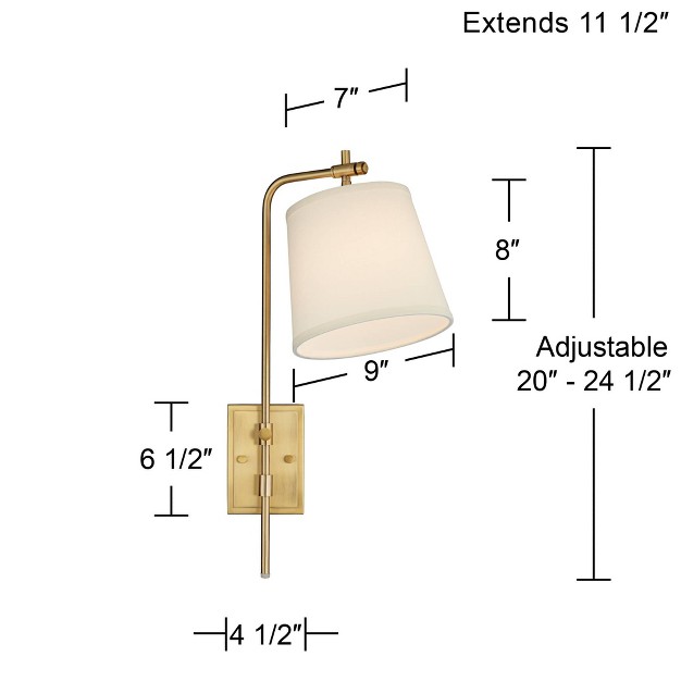 Light Fixture Adjustable Swivel Off White Shade For Bedroom Reading Living Room