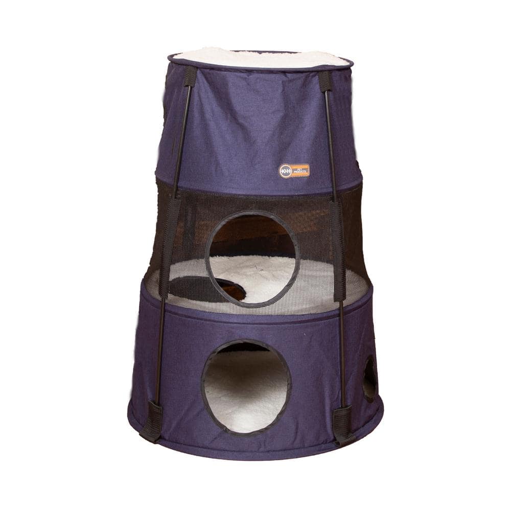 K and H Pet Products Classy Dark Denim Kitty Tower 100544945