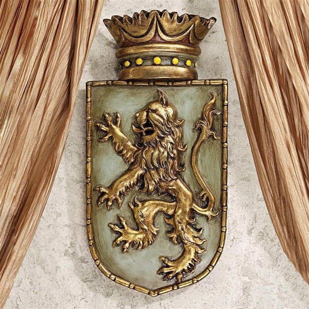 Design Toscano Medieval Rampant Lion Shield Wall Sculpture