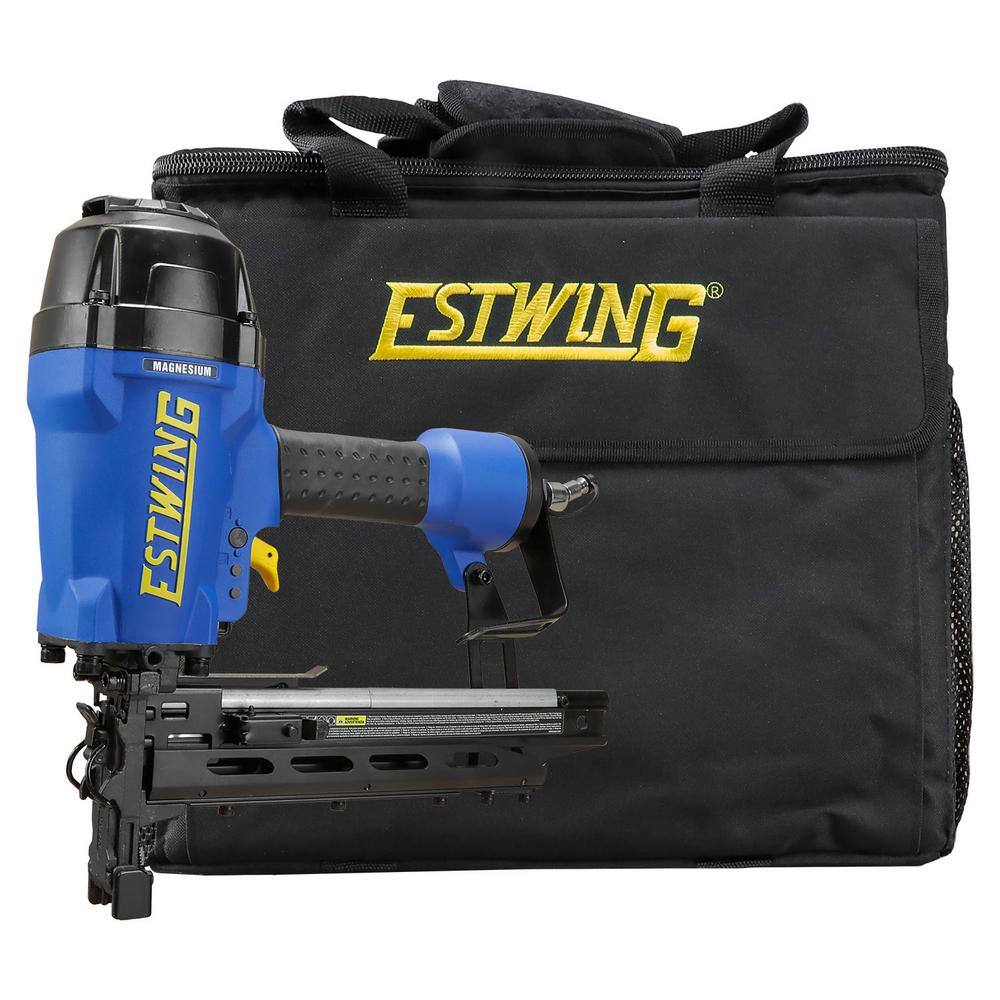 Estwing Pneumatic 9-Gauge 2 in. Fencing Stapler with Adjustable Metal Belt Hook 14 in. NPT Industrial Swivel Fitting and Bag EFS9