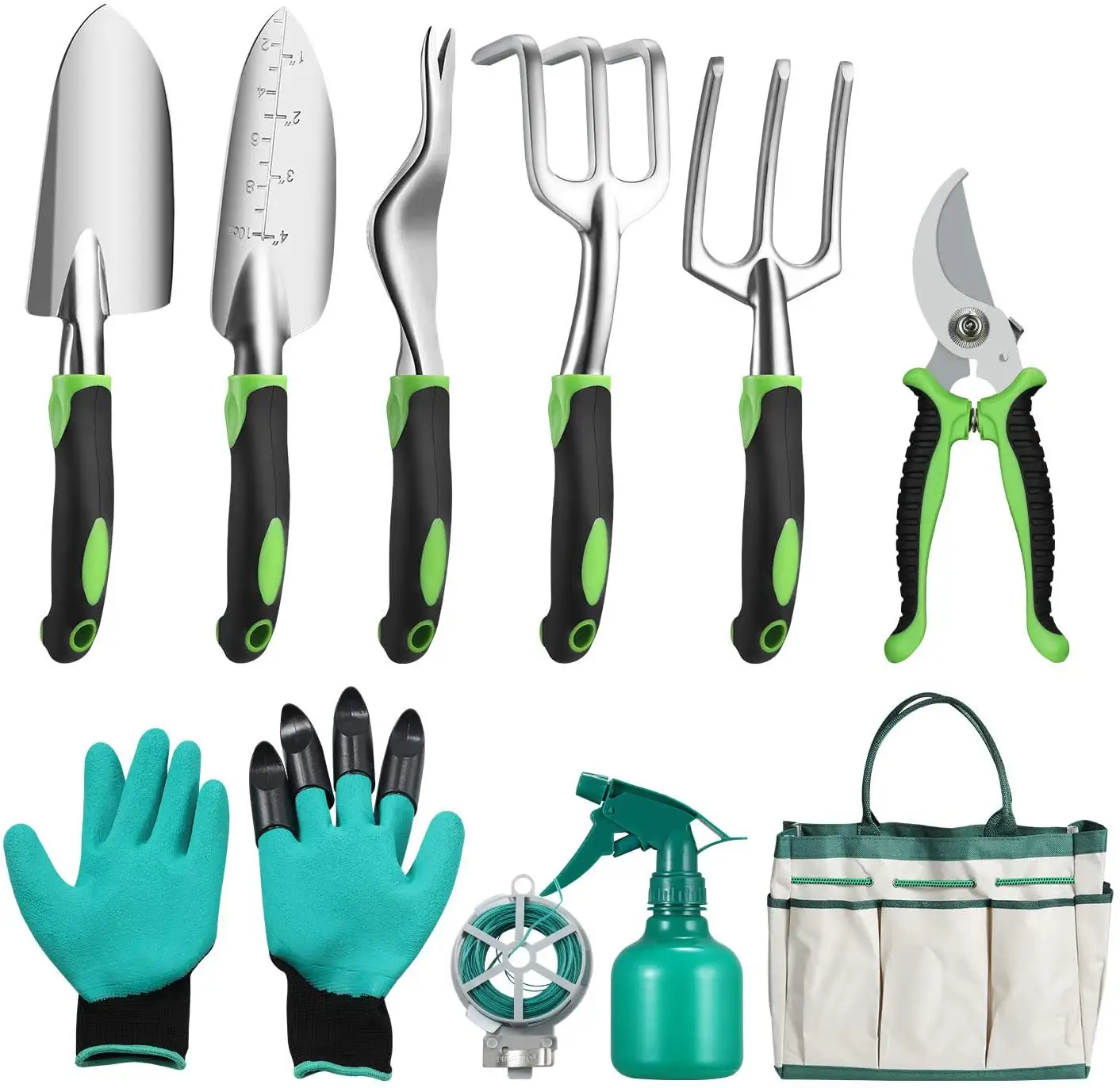 Garden Tool Set 11 Pcs Aluminum oy Steel Hand Tool Starter Kit with Garden Bag Heavy Duty Gardening Tools Gift for Women Man