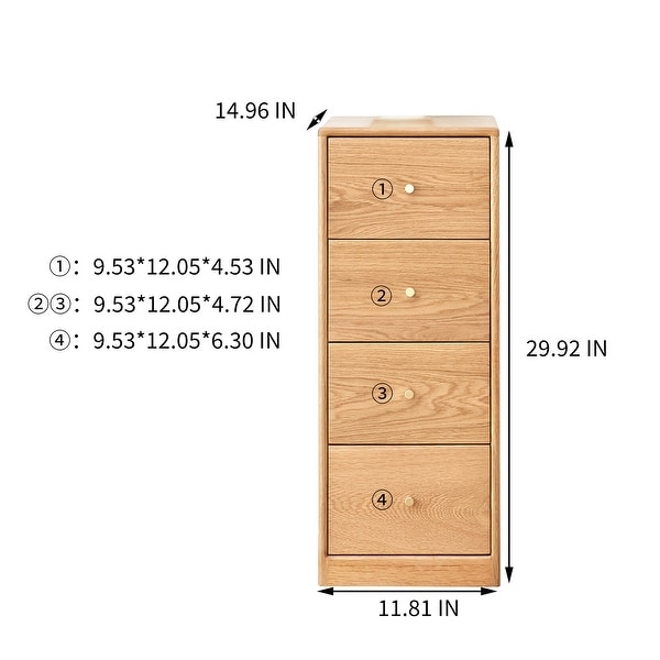 Solid Oak Bedside Table Storage Cabinet - - 37508584