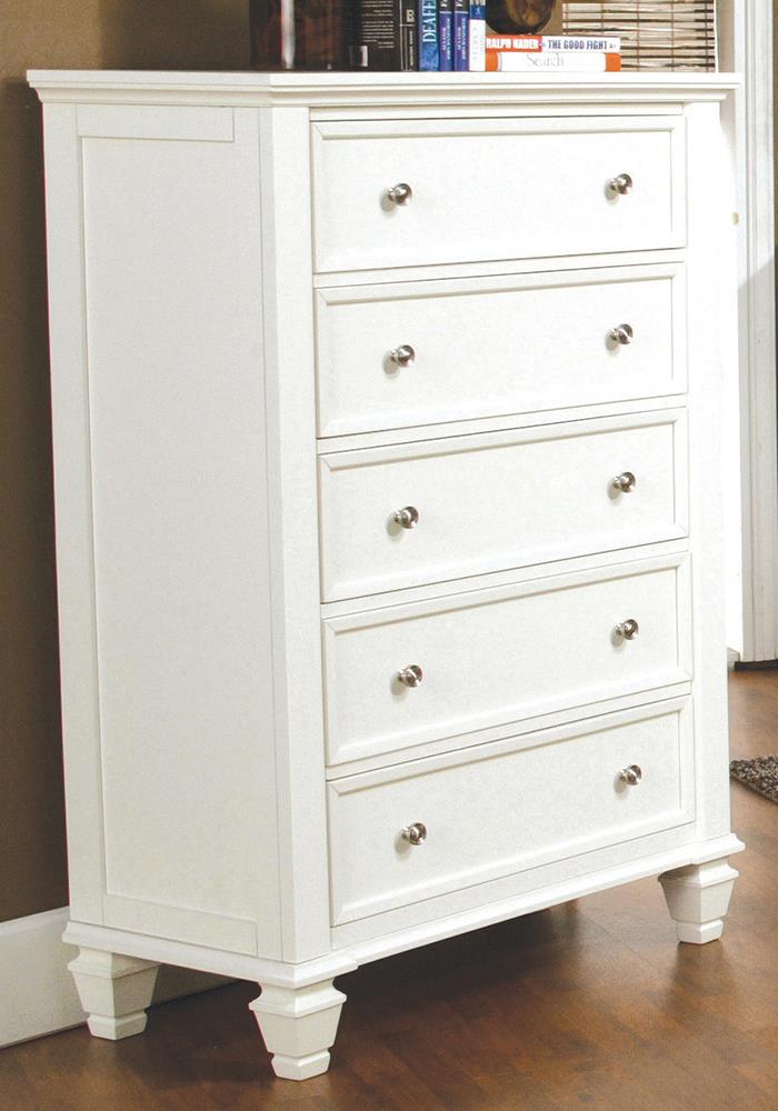 Sandy Beach 5-drawer Rectangular Chest White