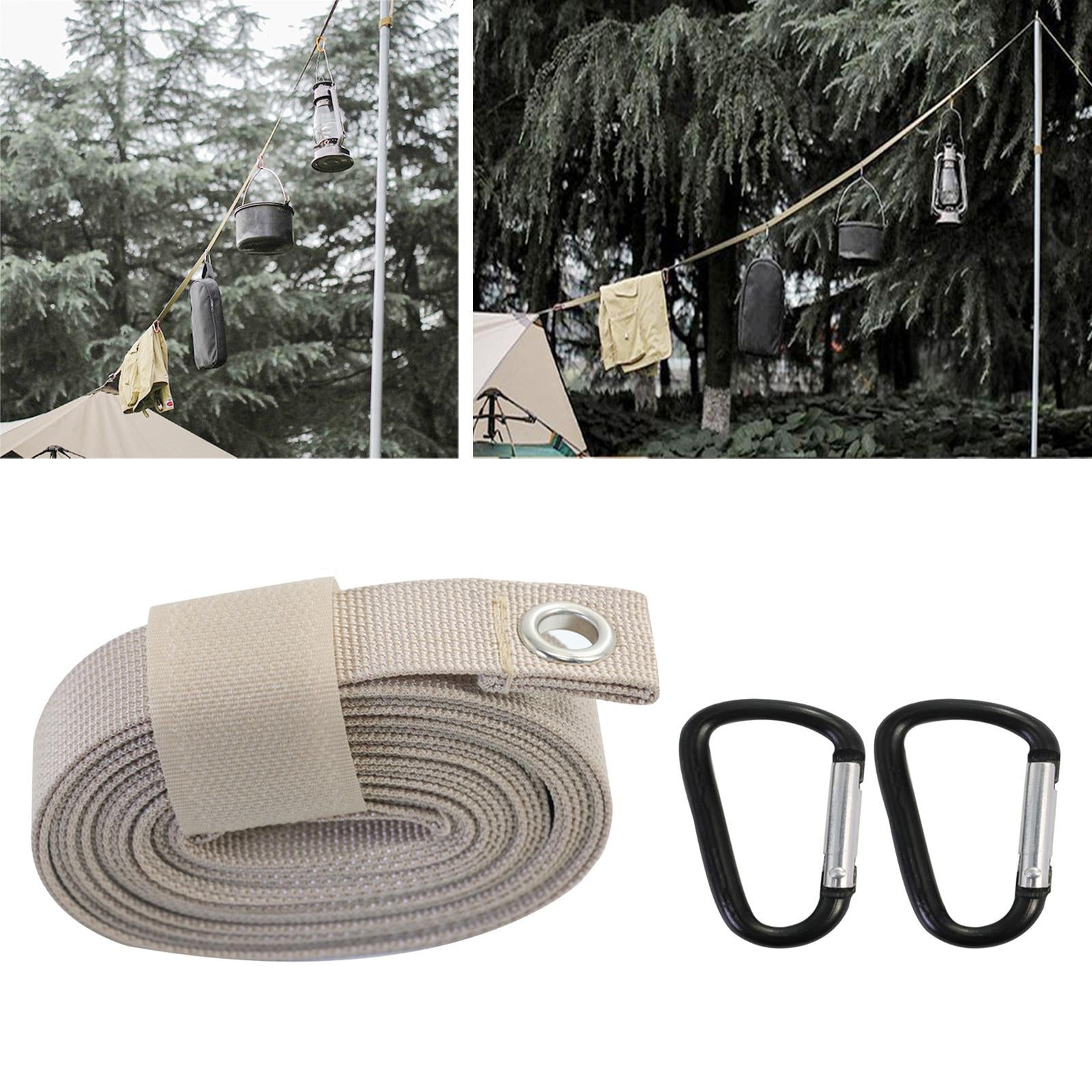 Tent Awning Extension Belt Lanyard Rope Clothesline Hang Cord Camping Canopy Khaki