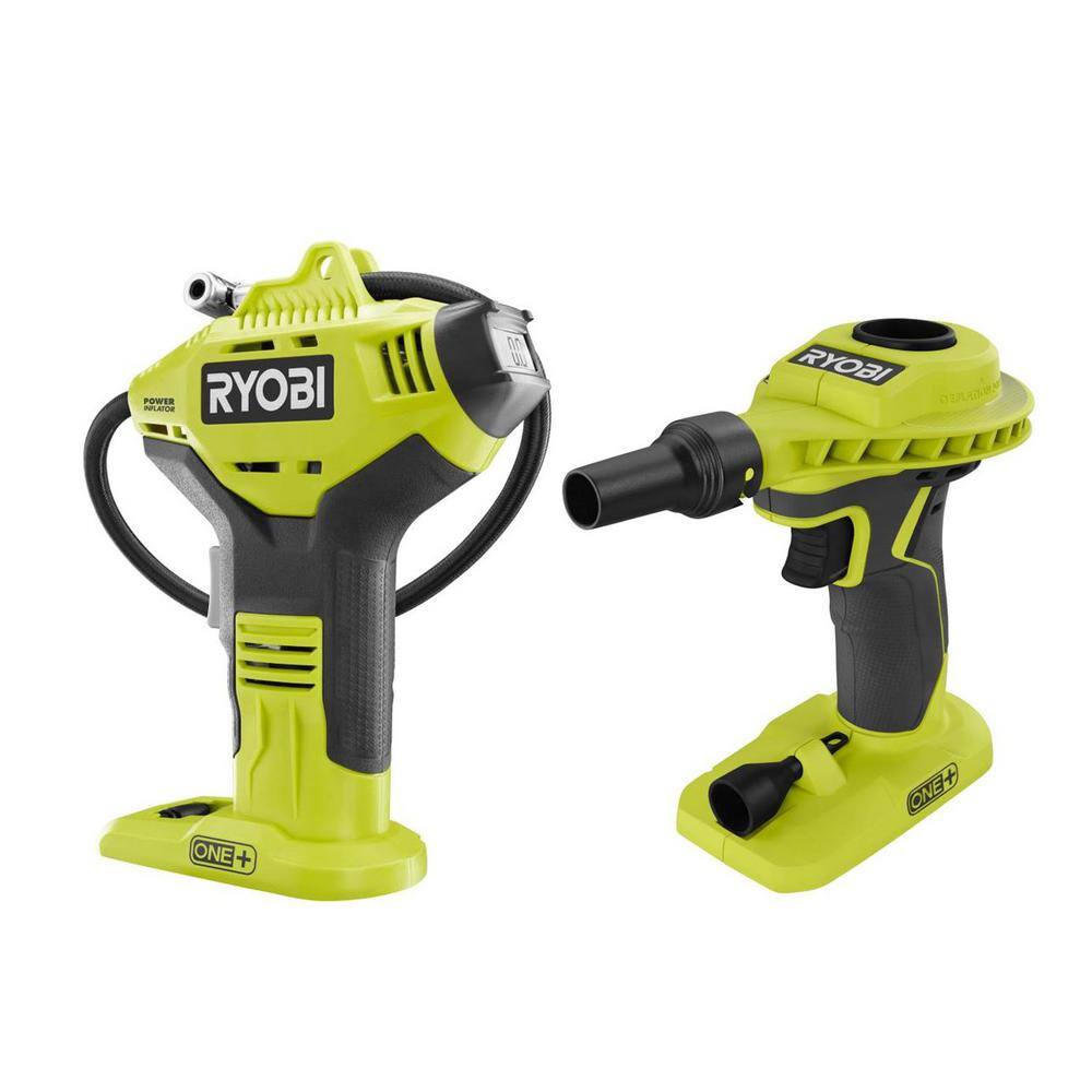 RYOBI ONE+ 18V Cordless Power Inflator and High Volume Inflator 2-Tool Combo Kit (Tools Only) P738-P737D