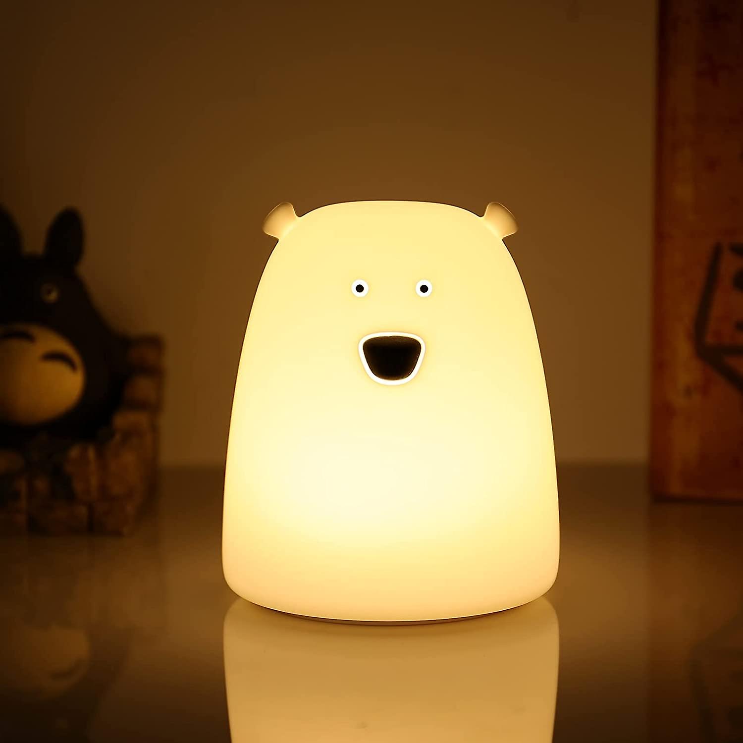 Night Light For Kids， Baicccf Cute Night Lamp Battery Powered Night Light For Kids Silicone Soft Led Nightlights， Baby Nursery Squishy Light Birthday