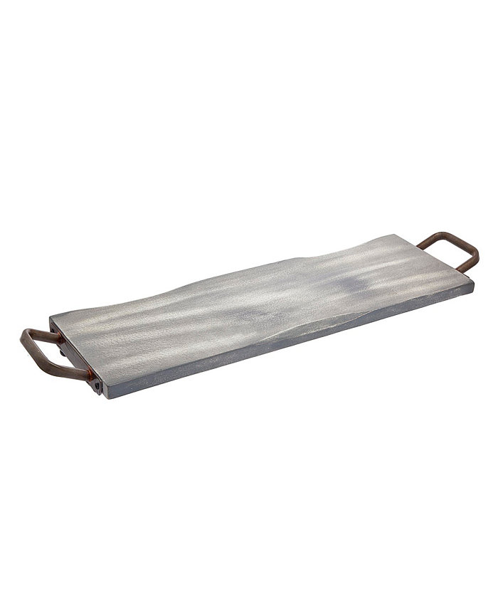 Godinger Grey Wash Wood and Metal 26 Rectangular Tray