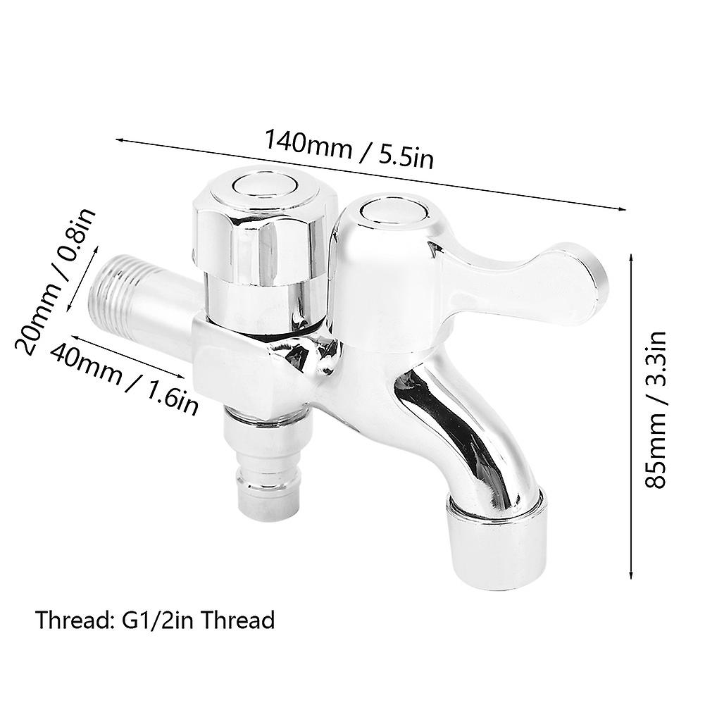 G1/2in Copper Multifunctional Dual Use Quick Open Faucet Washing Machine Mop Pool Water Tap