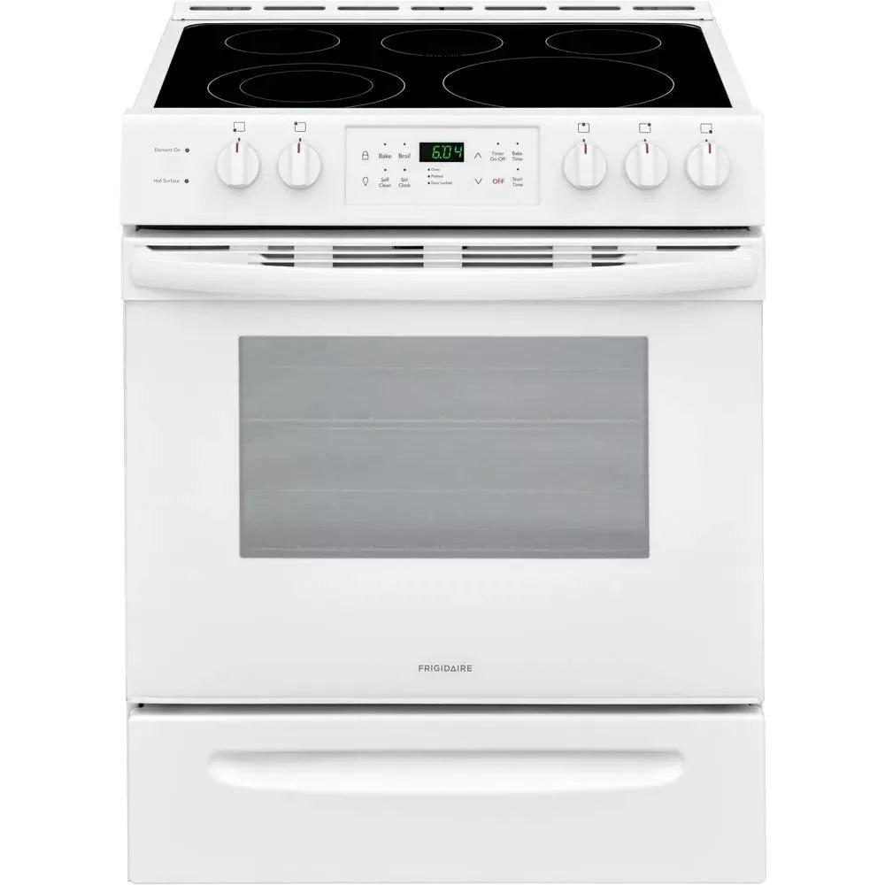 30 in. 5.0 cu. ft. Single Oven – White with NVS Black Glass