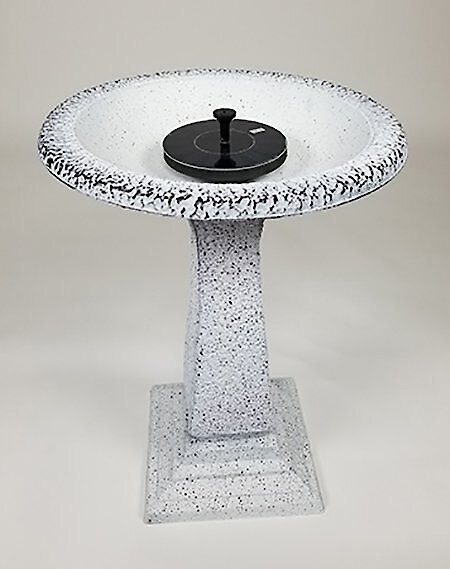 Exaco Solar Fountain Square Base Bird Bath， Seafoam