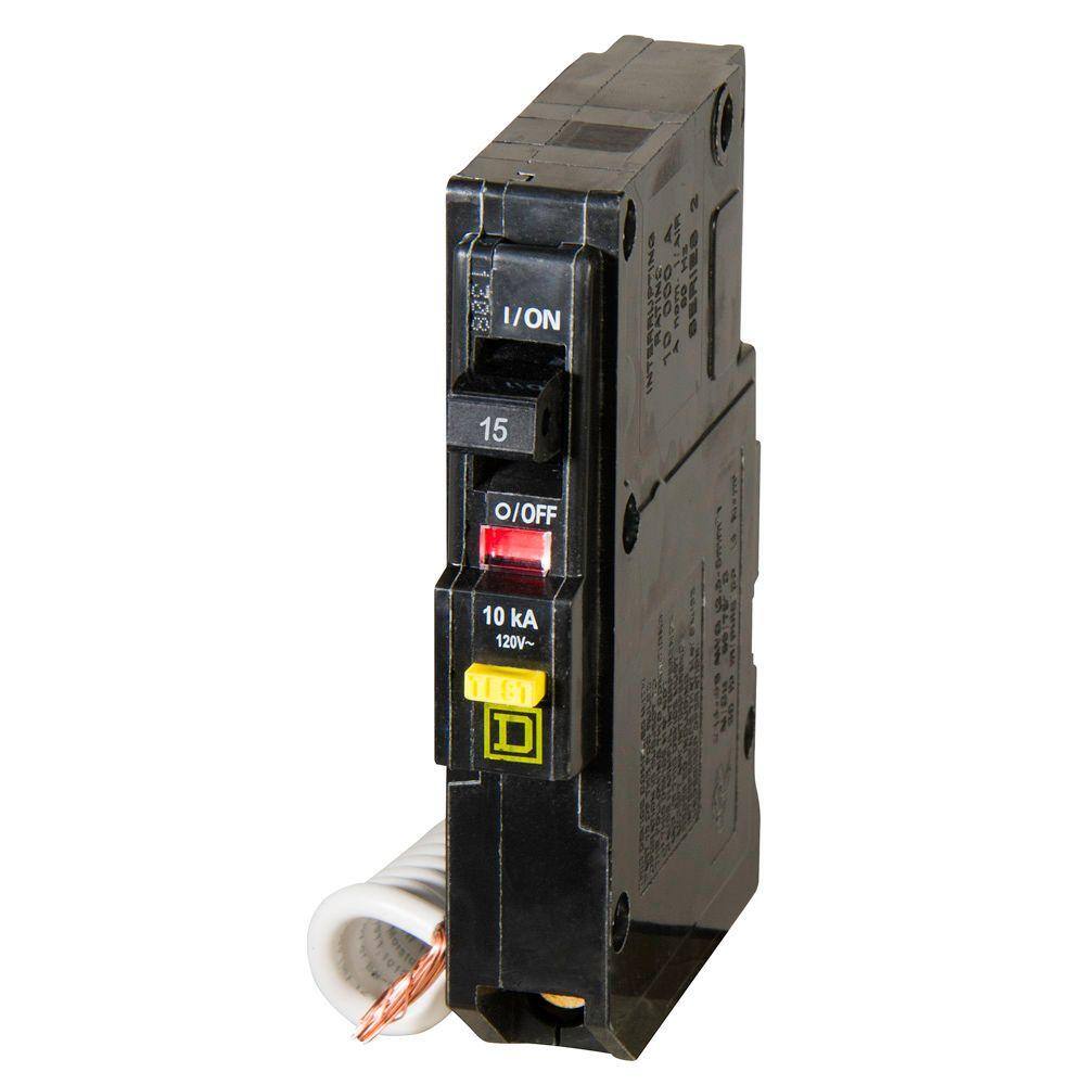 Square D QO Qwik-Gard 15 Amp Single-Pole GFCI Circuit Breaker QO115GFICP