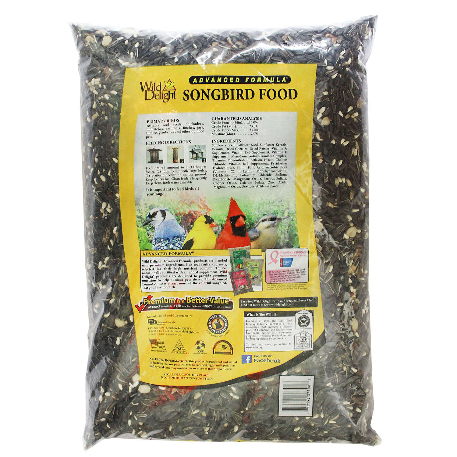 Wild Delight Songbird Sunflower Seeds Wild Bird Food 8 lb