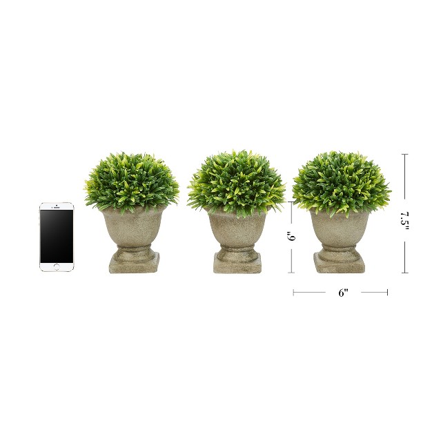 Nature Spring Set Of 3 Potted Faux Grass Plants