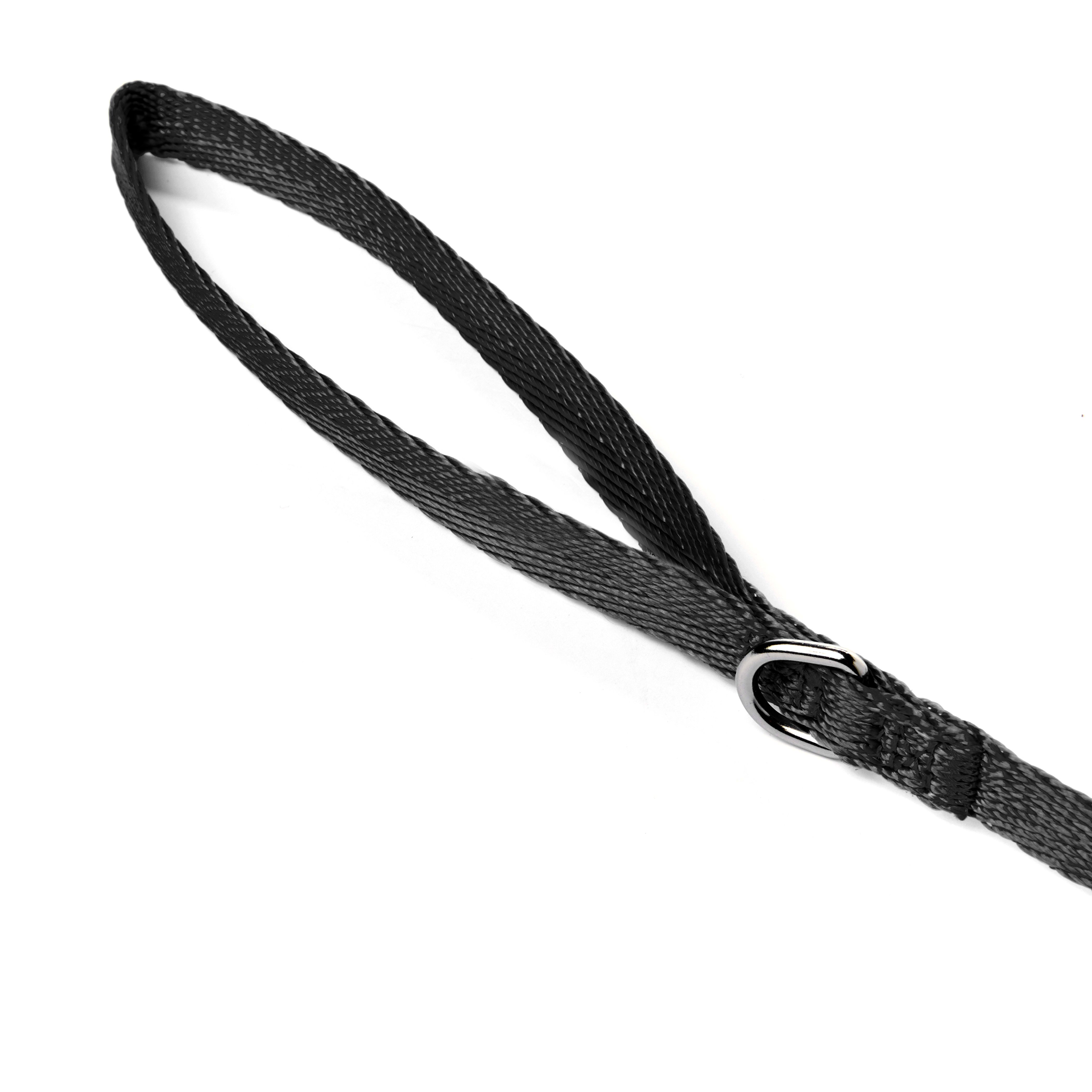 YOULY The Classic Black Webbed 6 Foot Nylon Dog Leash， Medium