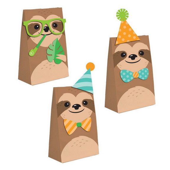 Creative Converting 640893 Sloth DIY Paper Treat B...