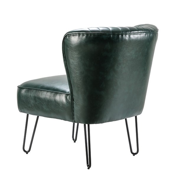 Donia Modern Faux Leather Side Chair with Metal Legs Set of 2 by HULALA HOME