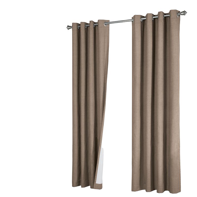 Myne Decor Ventura Grommet Curtain Panel Pair Window Dressing each 52 x 84 in Pebble