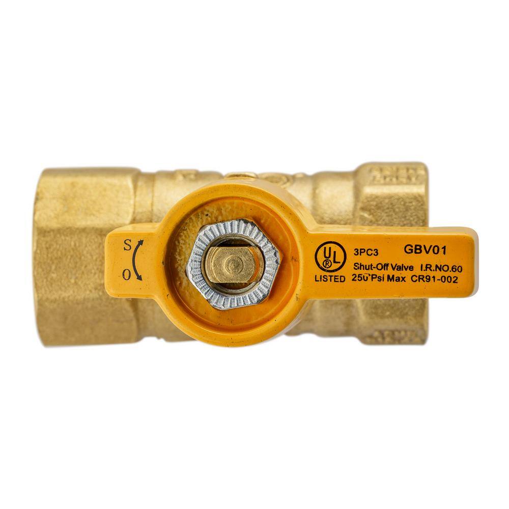 ProLine Series 12 in. Brass FPT 2-Piece Gas Valve 110-223HN