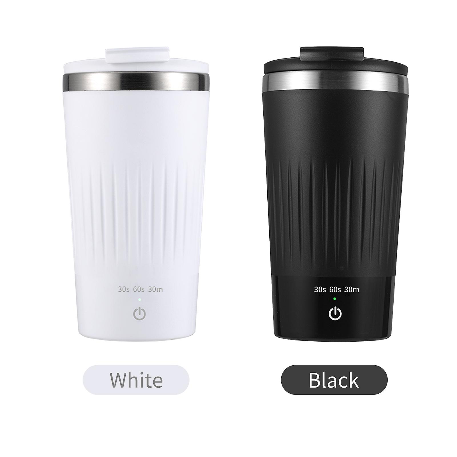 White 300ml Self Stirring Mug With Lid 3 Speeds Automatic Magnetic Stirring Coffee Cup Electric Stainless Steel Self Mixing Coffee Cup For Coffee Milk