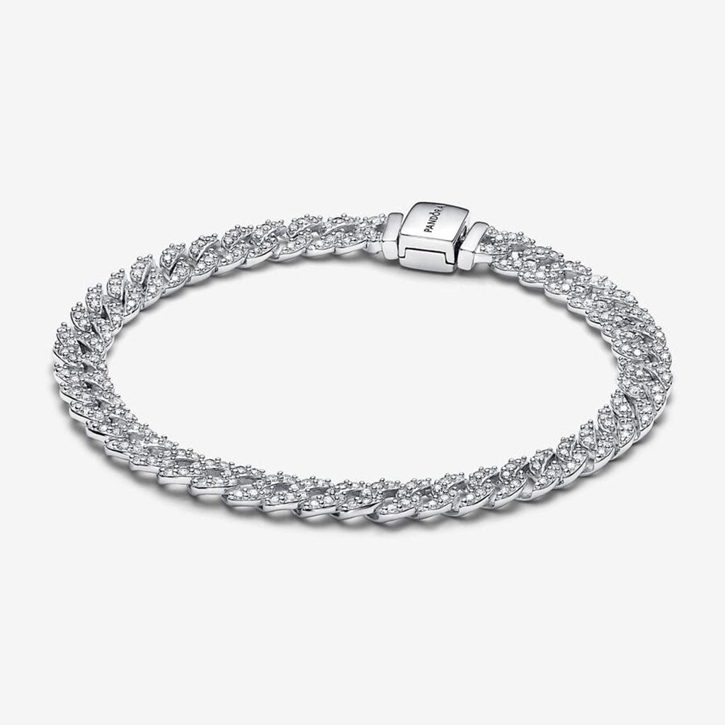 PANDORA  Timeless Pavé Cuban Chain Bracelet - Sterling Silver