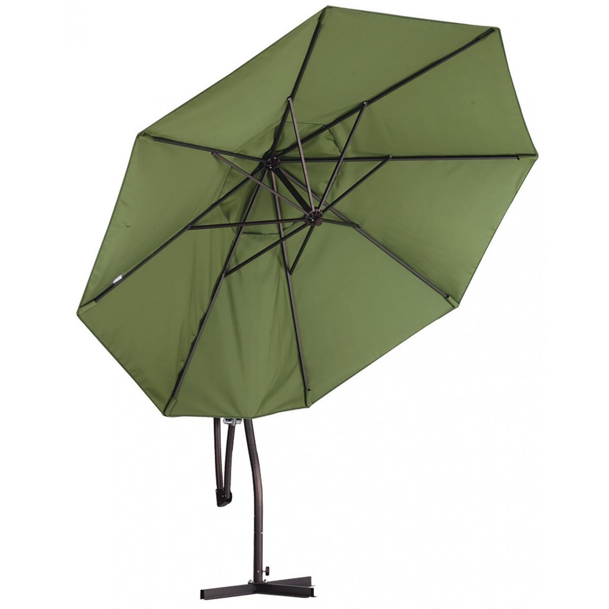 California Umbrella 9 Ft. Octagonal Aluminum 2-Way Tilt Cantilever Patio Umbrella W/ Crank Lift and Aluminum Ribs