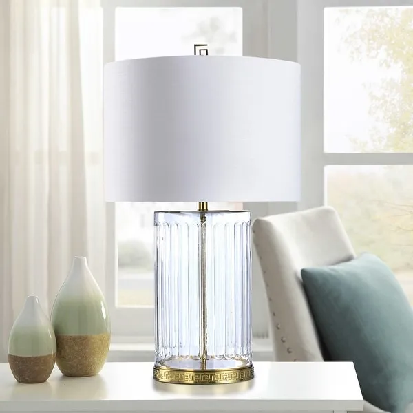 Dann Foley - Lifestyle Table Lamp - Clear Finish - Polished Brass - White Shade