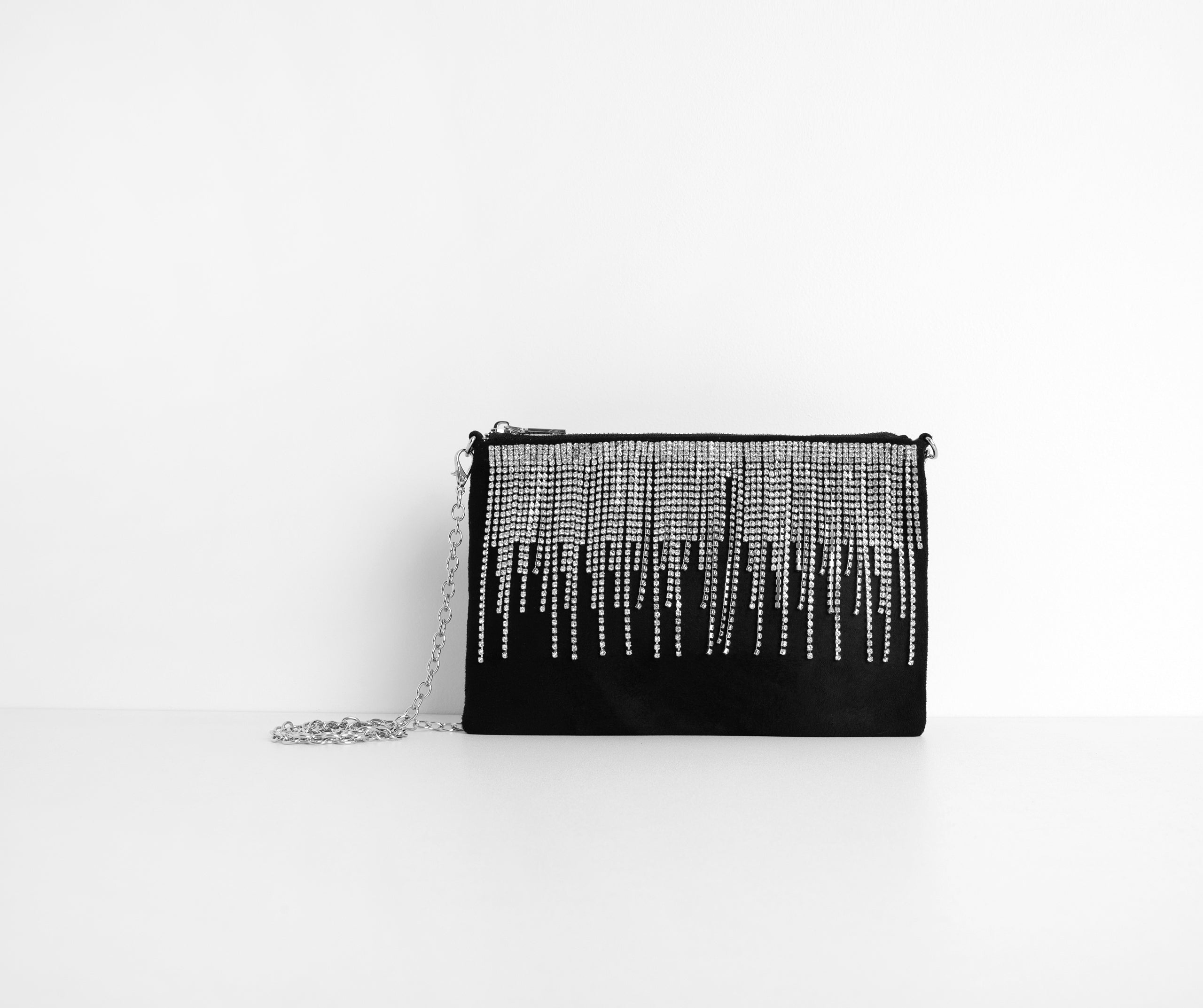 Major Bling Rhinestone Fringe Bag