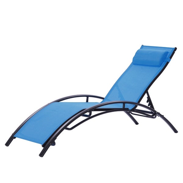 2pcs Set Outdoor Chaise Lounge Chair with Portable Design， Adjustable