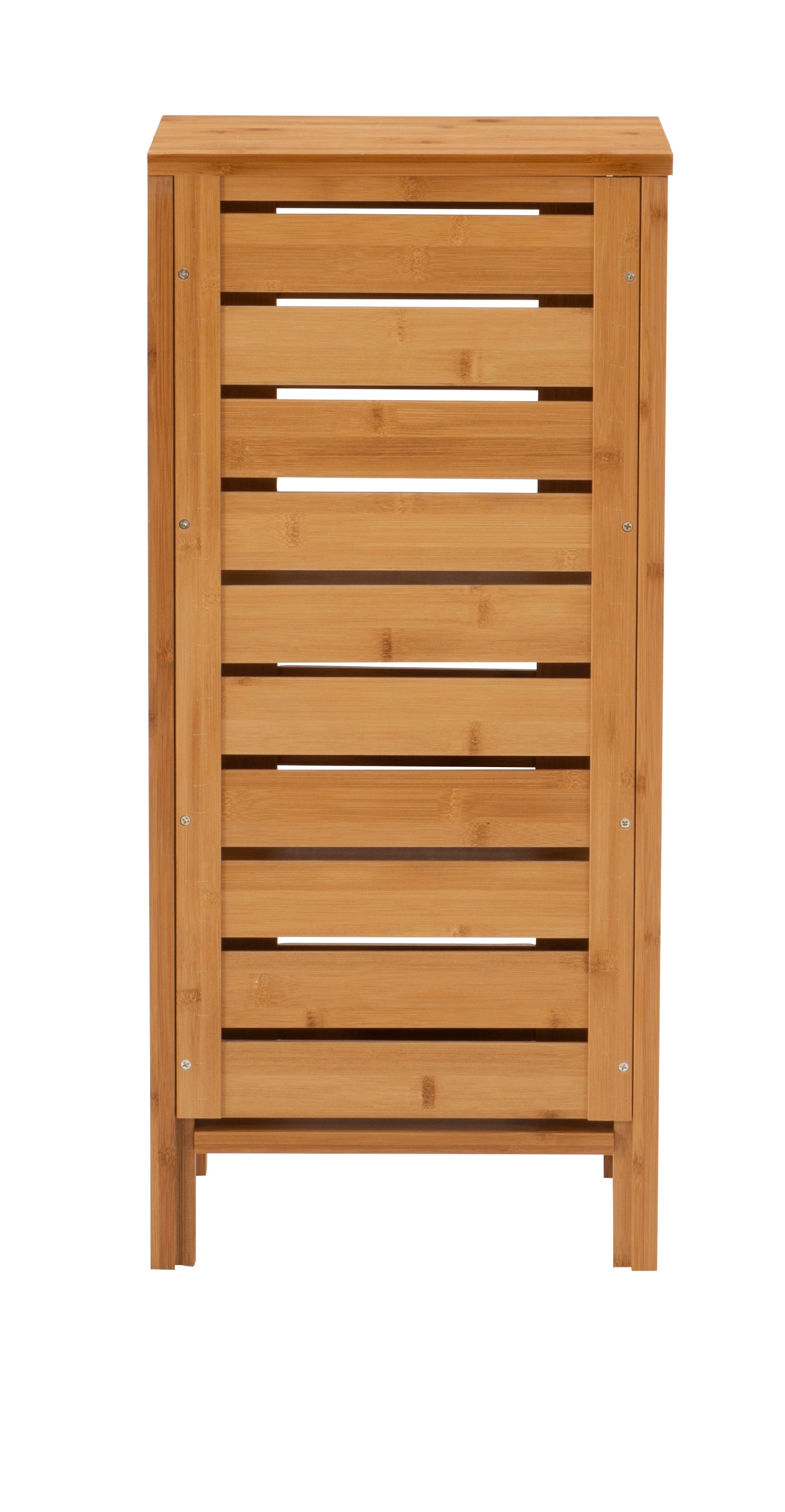 Linon Harding 3-Shelf Single Door Floor Cabinet, Natural Bamboo Finish