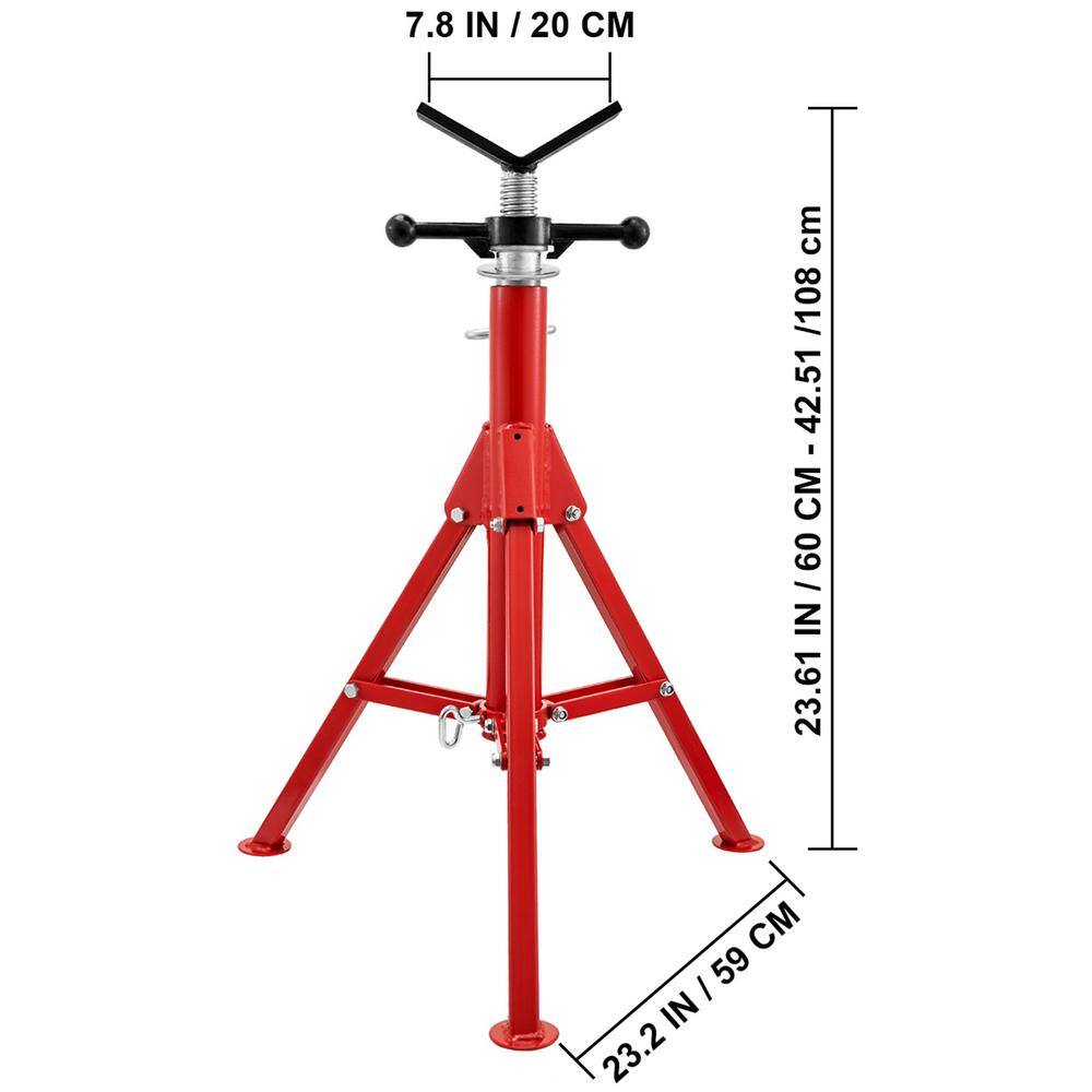 VEVOR V Head Pipe Stand 18 in. to 12 in. Capacity Adjustable Height 24 in. to 42 in. Pipe Jack Stands 2500 lbs. Load Capacity GJ1107BGJ-VX00001V0