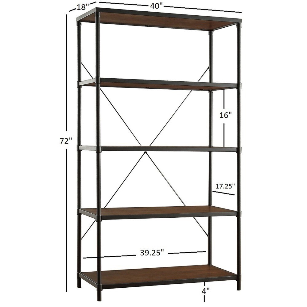 Harrison Industrial Rustic Pipe Frame Shelf Media Tower by iNSPIRE Q Classic