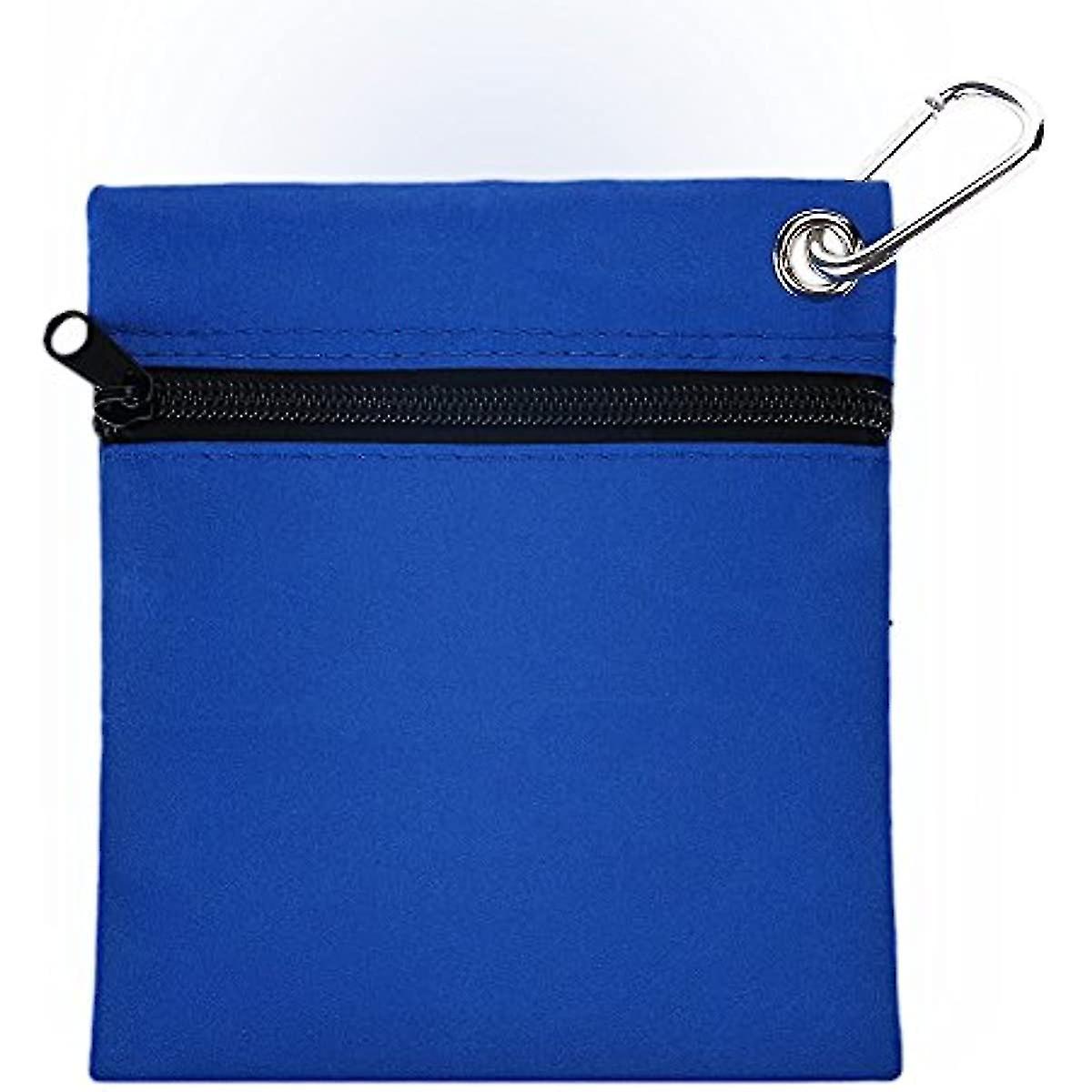 Ball Holder Bag Tee Bag Holder Tee Bag Holder Pouch Storage Bag  Zippered Tee Ball Bag Holder With Carabiner Ing Accessories Blue