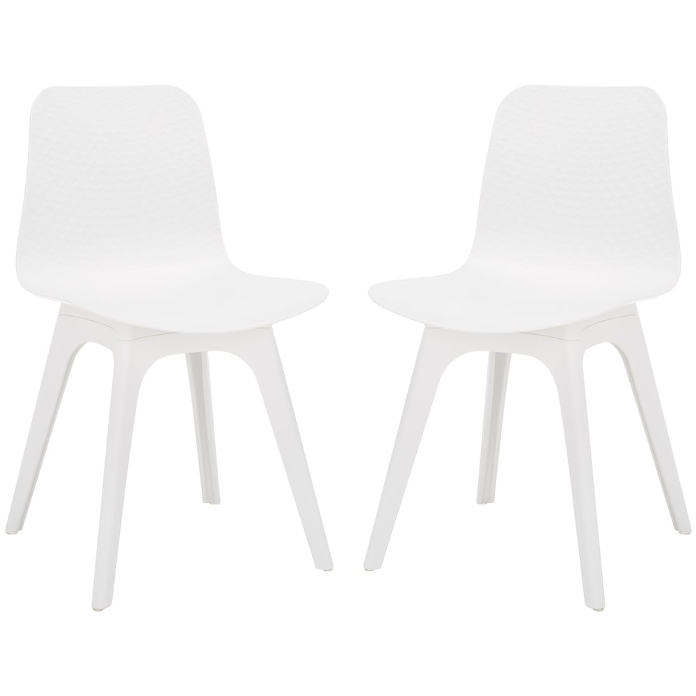 SAFAVIEH Couture Damiano Molded Plastic Dining Chair (SET of 2)   17.5 IN W x 18 IN D x 31.5 IN H