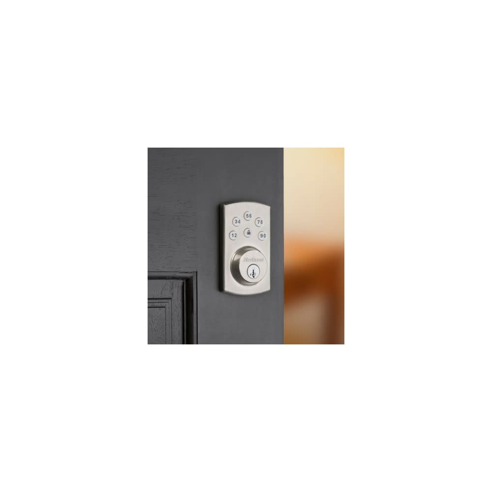 Satin Nickel Keyed One Side Powerbolt 2 Electronic Deadbolt ;