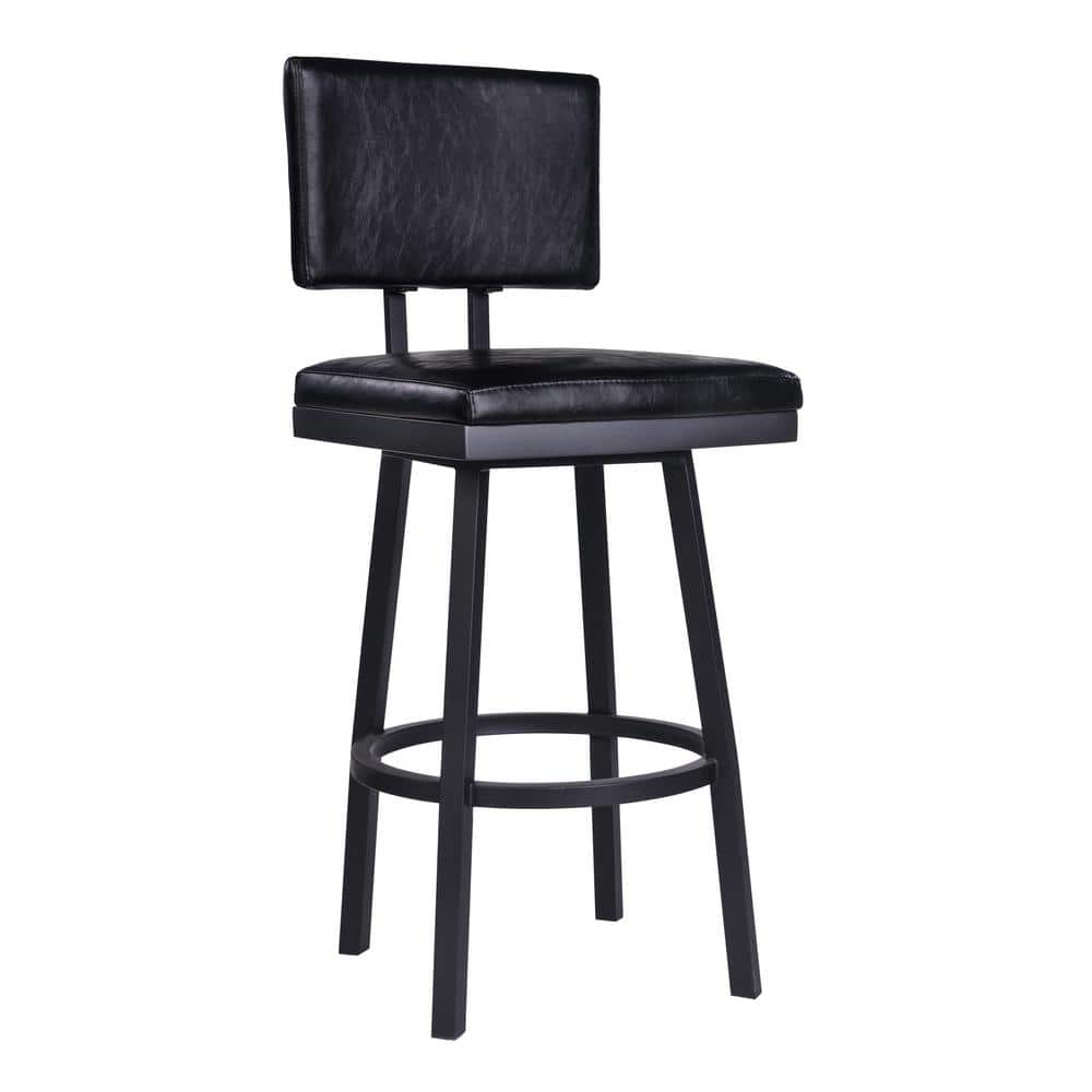 Armen Living Balboa 30 in. Black Swivel Bar Stool LCBBBABLVB30