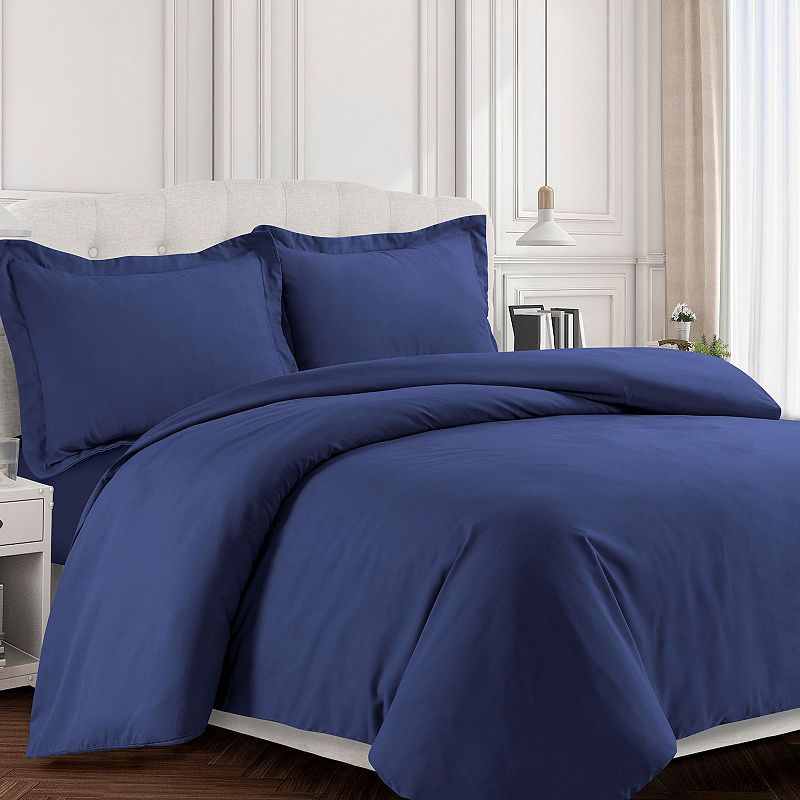 Tribeca Living Valencia Solid Duvet Cover Set