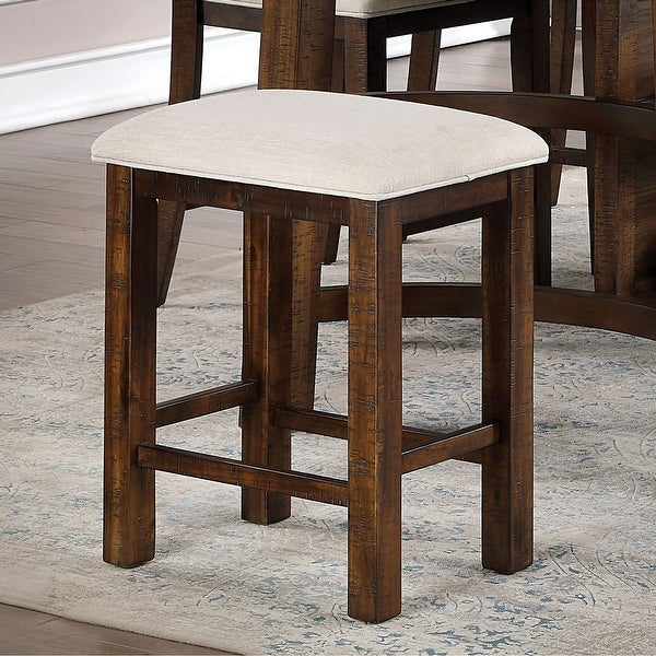 Furniture of America Deblynn Rustic Oak Fabric Counter Stool (Set of 2)