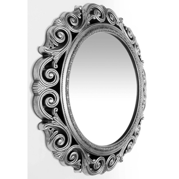 Round Wall Mirror Antique Silver Infinity Instruments