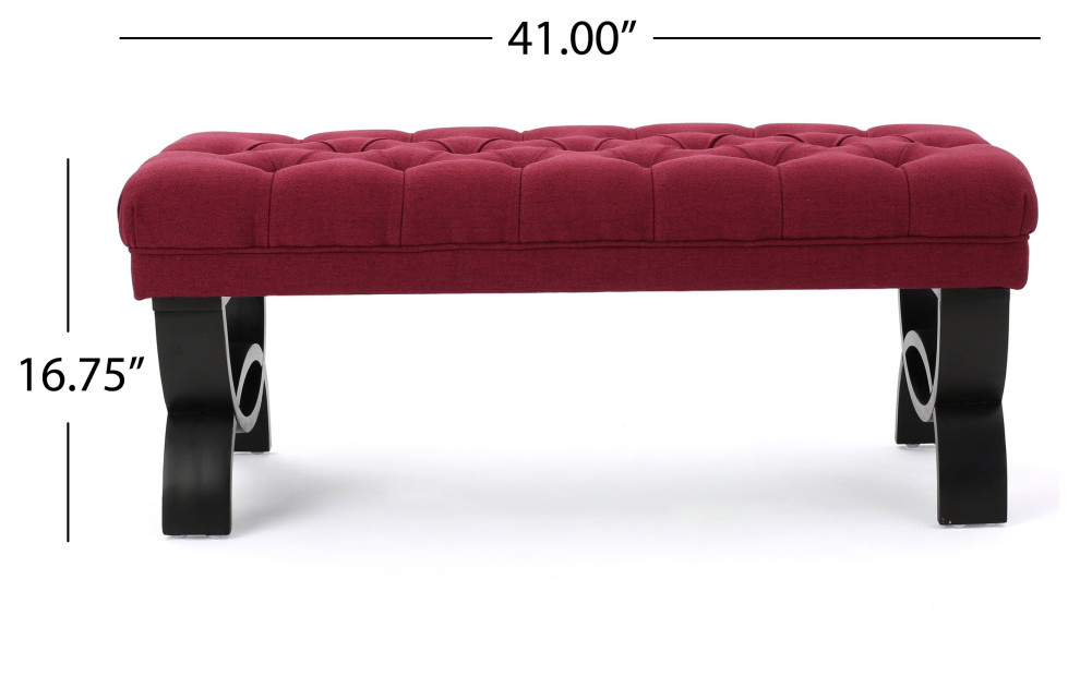 GDF Studio Reddington Tufted Fabric Ottoman Bench   Contemporary   Upholstered Benches   by GDFStudio  Houzz