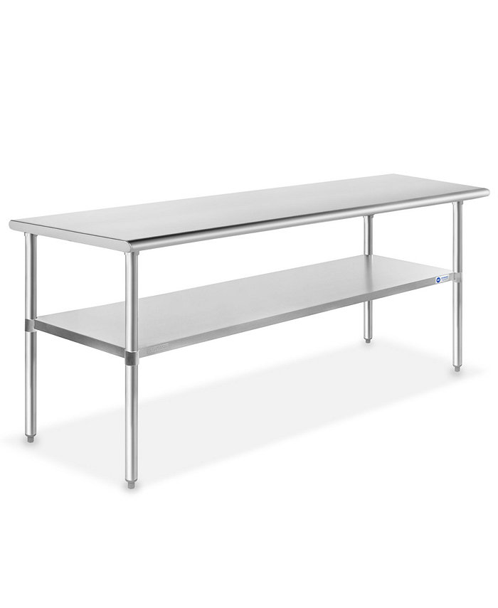 GRIDMANN 72 x 24 Inch Stainless Steel Table w  Undershelf NSF Commercial Kitchen Work and Prep Table