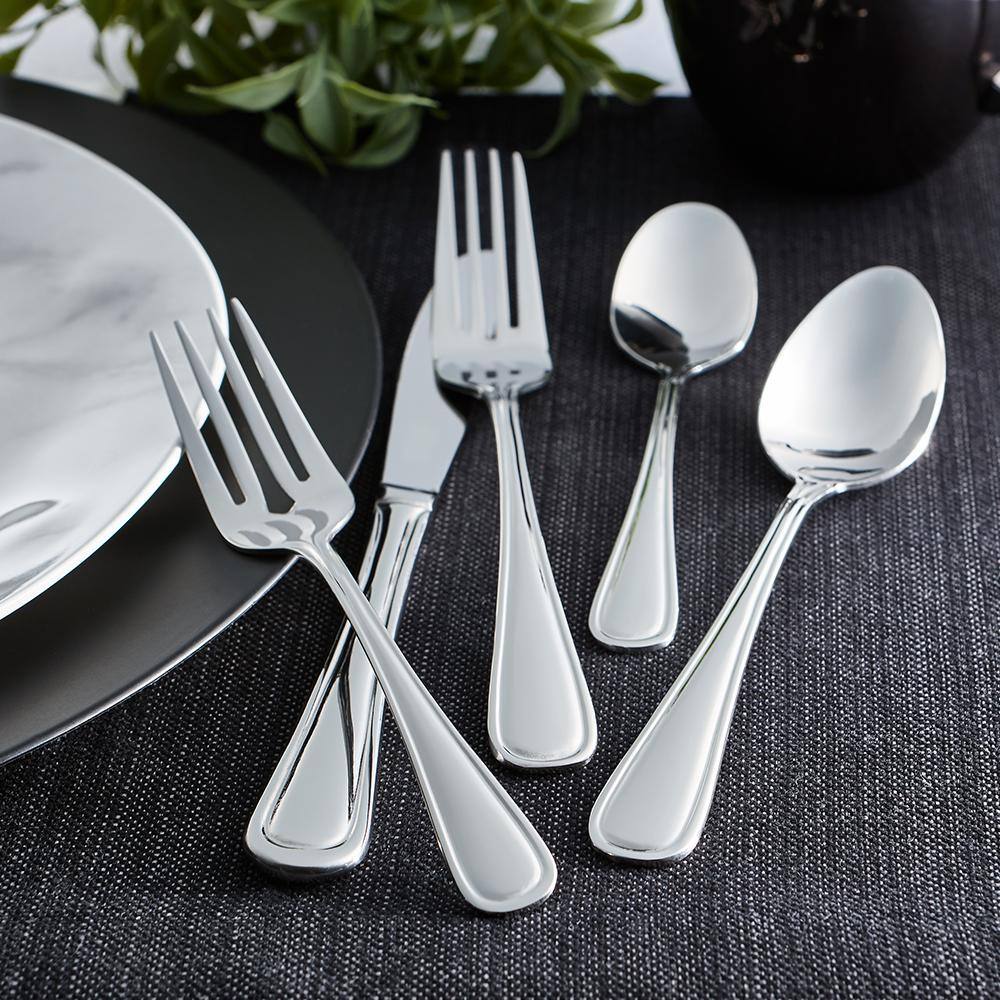 RiverRidge Home Marina 46-Piece Silver Stainless Steel Flatware Set (Service for 8) 10-225