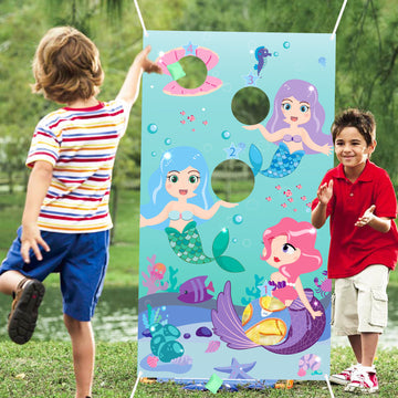 WATINC Mermaid Toss Games with 3 Bean Bags All Ages Activity