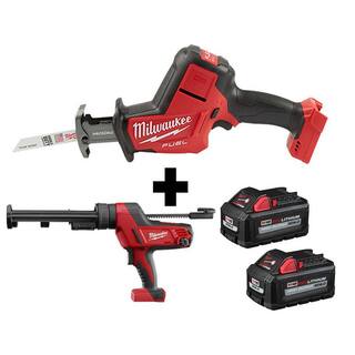 MW M18 FUEL 18V Lithium-Ion Brushless Cordless HACKZALL Reciprocating Saw  M18 Caulk Gun with Two M18 6.0Ah Batteries 2719-20-2641-20-48-11-1862