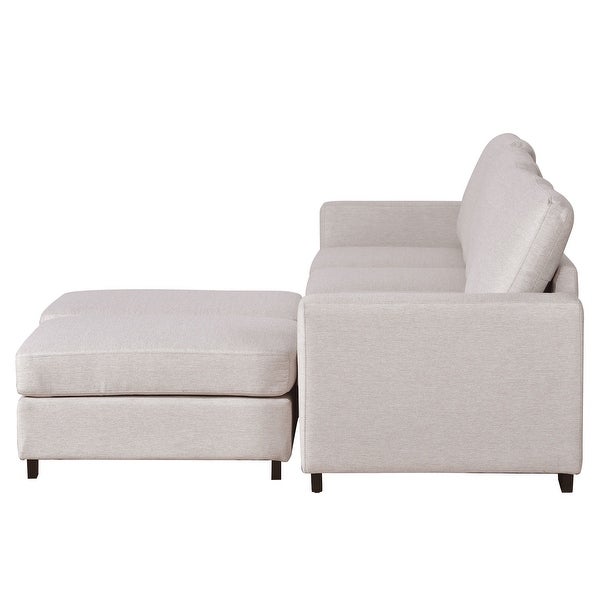 3-pieces U-shaped Sectional Sofa Set with 2 ChaisesandRemovable Ottomans