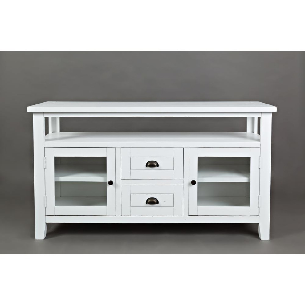 Artisan  x27s Craft Storage Console   Weathered White   Transitional   Entertainment Centers And Tv Stands   by VirVentures  Houzz