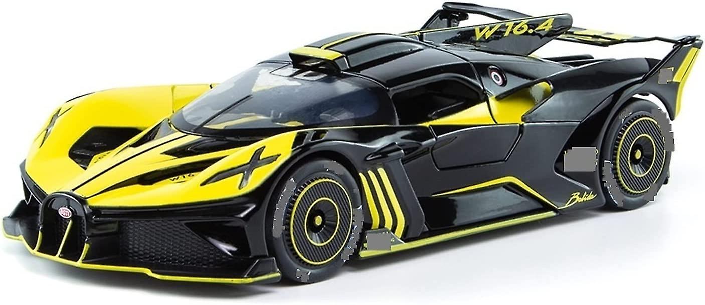 For Bugatti Bolide Supercar Simulation Metal Vehicle Racing Toys For Boys Gifts 1:24 Alloy Model Car Miniature Diecast (color : Yellow)