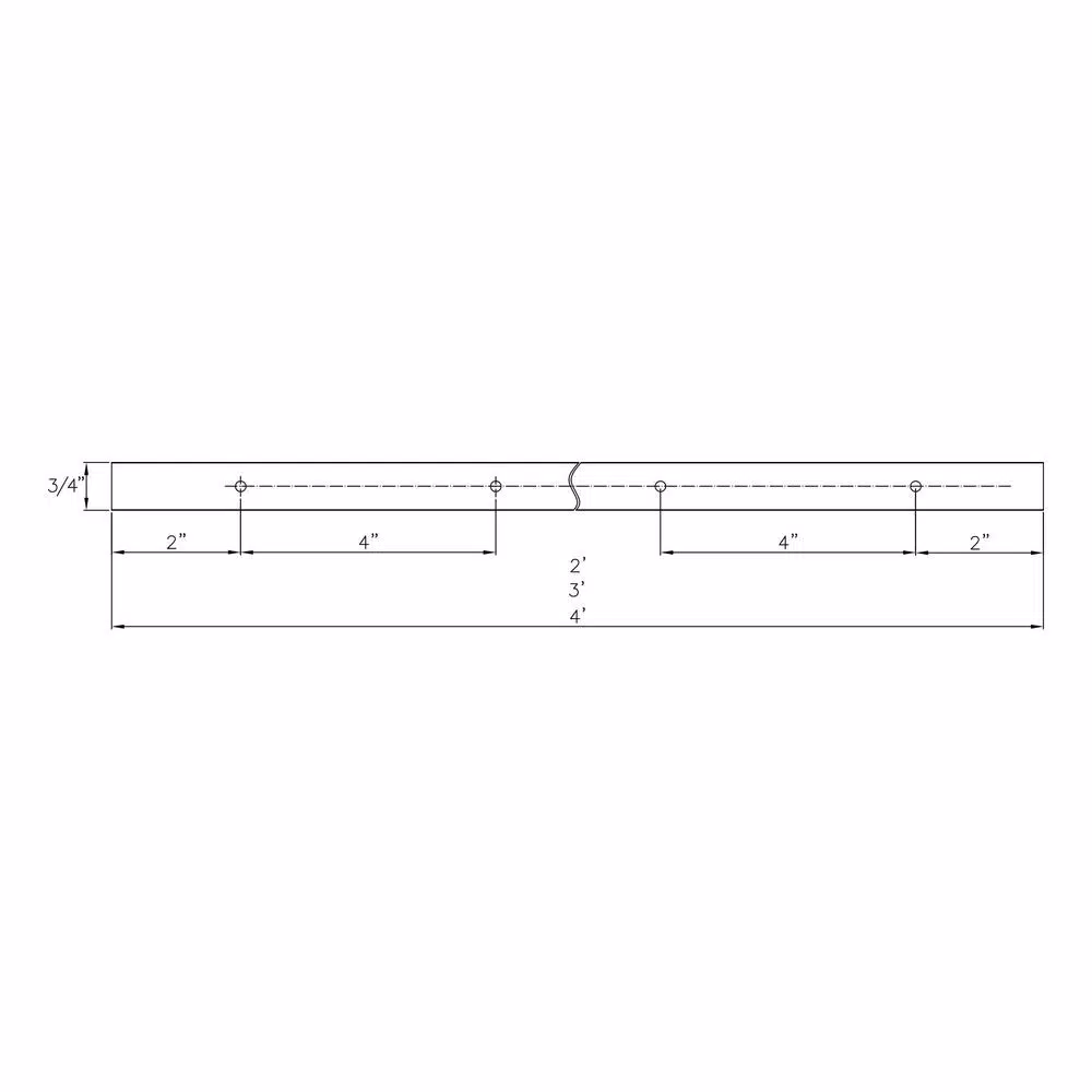 POWERTEC 48 in. Double-Cut Profile Universal T-Track with Predrilled Mounting Holes (2-Pack) and#8211; XDC Depot