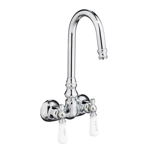 Clawfoot Tub Filler – Code Spout, Lever Porcelain Handles